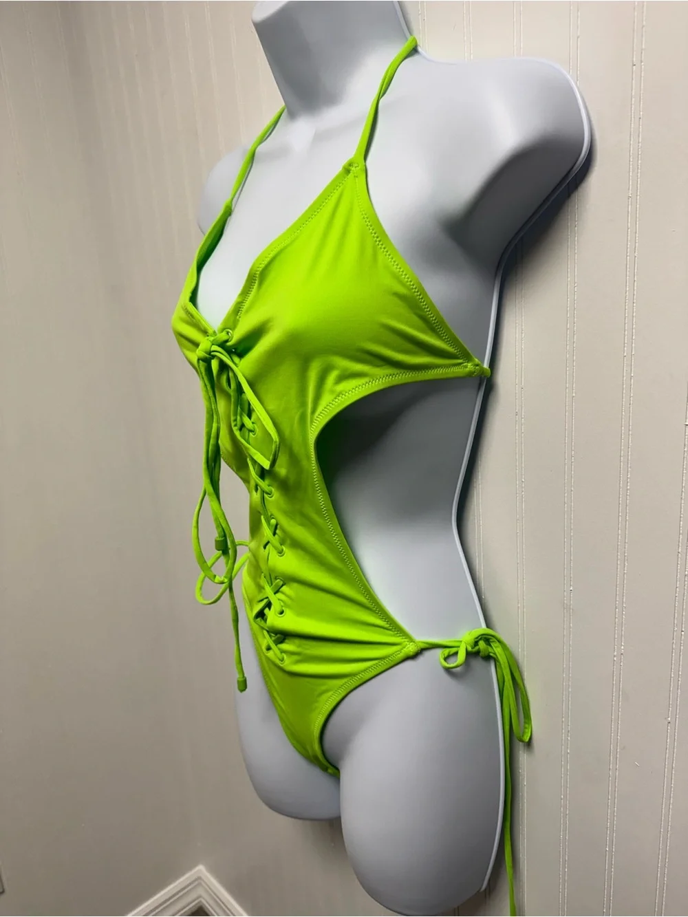 Skims Recycled Swim Lace Up Monokini Medium NWT